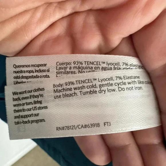 Eileen Fisher Teal Tencel Button/up Size Large - Picture 5 of 5